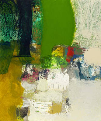 Edge of Green - 51 x 61cm - Acrylic, Mixed Media & Collage on panel