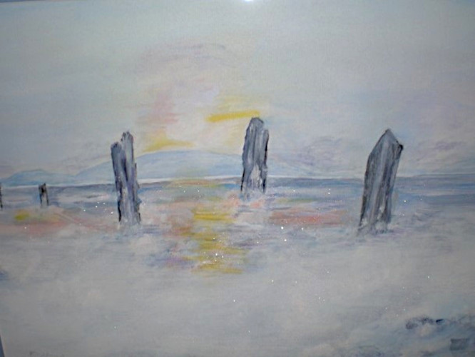 Winter at the Ring of Brodgar, Orkney - Acrylic - 2019
