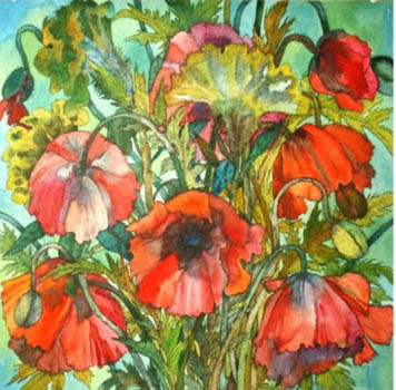 Red Poppies - 85 x 85 cm